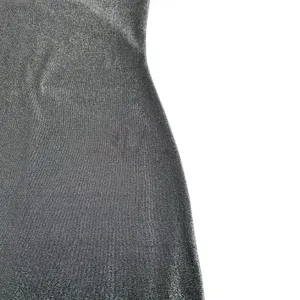 City Triangles Y2K 90s Minimalist Shimmer Open Back Column Maxi Dress Silver Black Size M Read thumbnail 8