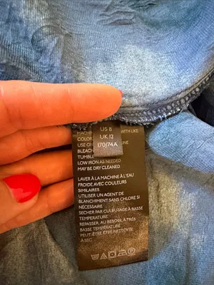 Free People Martine Blue Tie-Dye Flirty Mini Skirt with Front Slit Boho - Size 8 thumbnail 9