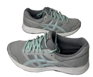 ASICS GEL-Contend 5 Women’s Size 10 Gray Aqua Running Walking Shoes 1012A234 thumbnail 1