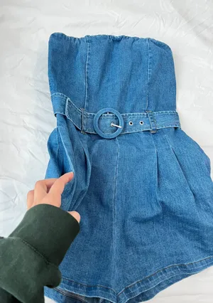 Ruby and Jenna - Olivaceous Denim Romper thumbnail 9