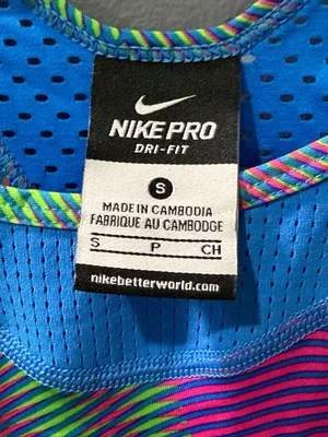 Nike Pro Dri-Fit Neon Mesh Active Wear Tank Top Small thumbnail 2