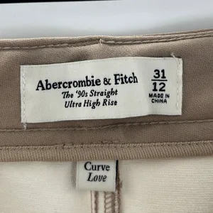 Abercrombie & Fitch Curve‎ Love 90s Straight Ultra High Rise Vegan Leather Pants thumbnail 5