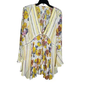Free People Lovestoned Lace Crochet‎ Bell Sleeve Tunic Small Dress Boho #WX12-5 thumbnail 12