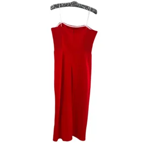 AMANDA UPRICHARD Mandy Midi Dress in‎ Lipstick Red Strapless Sz L thumbnail 4