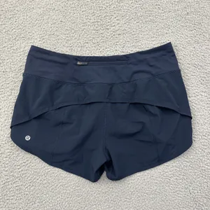 Lululemon Speed Up Shorts Mid Rise 3.5" Navy Blue Athletic Athleisure Women's 8 thumbnail 2