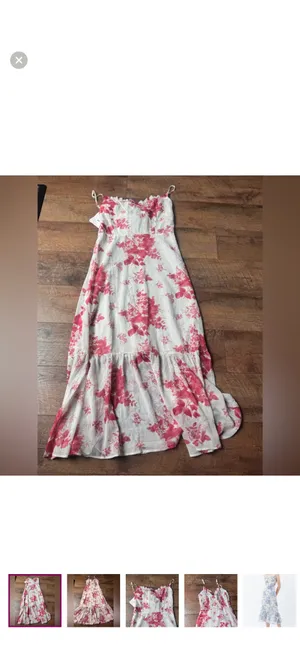 Chicwish red floral midi dress NWT thumbnail 5