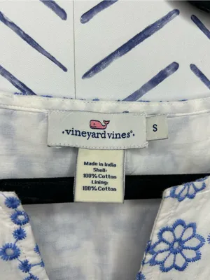 Lilly Pulitzer Eyelet Mini Dress Sleeveless lined blue white Small thumbnail 3