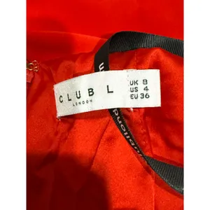 NWT Club L Red Ruffle Plunge Maxi Dress US 4 UK 8 Wedding Guest Formal Sexy thumbnail 15