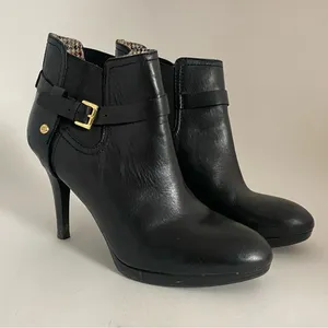 Tommy Hilfiger High Heels Boots Women’s size 9.5 Black Leather Buckle‎ thumbnail 1
