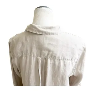 JNY Jones New York Women’s Linen Button Down Shirt Tan Sz Medium Beach Coastal thumbnail 8