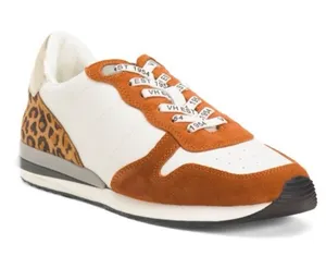 NEW Vintage Havana Valery Leopard Print and Metallic Casual Trendy Sneakers thumbnail 1