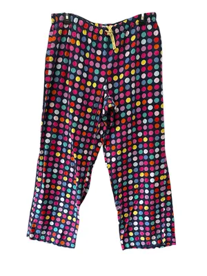 Victoria's Secret Pajama Set M Multi-Color Polka Dot 100% Cotton Button Up Pants thumbnail 12