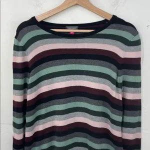 Vince Camuto Multicolor Striped Pullover Sweater size Large thumbnail 4