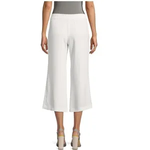 Alice + Olivia White Benny Crepe Cropped Drawstring Pants Size 0 thumbnail 3