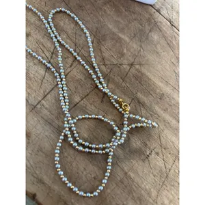 Gold & Silver-Tone Beaded Necklace With Lobster Clasp Closure thumbnail 7