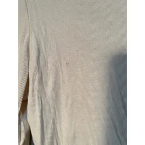 A New Day Women's Size Small Long Sleeve Ribbed T-Shirt Crewneck Beige Stretch thumbnail 6