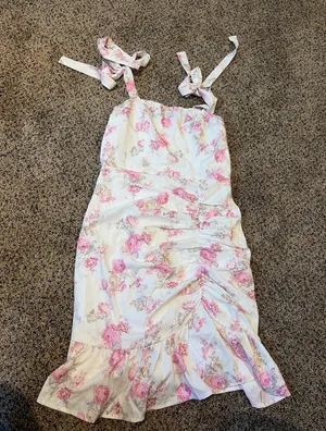 Shein Pink and White Floral Mini Dress thumbnail 1