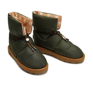 Flufie Classic Down Pillow Boot Khaki 38 EUC Green Size 7 thumbnail 1