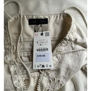Zara Embroidered Peplum Top Beige/ Cream Size S New with Tags Women’s thumbnail 14