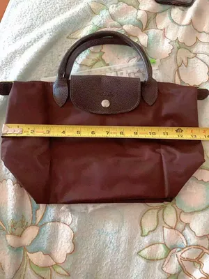 Longchamp Le Pliage Small Handbag Mocha Brown Short Handle Nylon Tote thumbnail 7