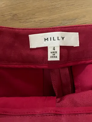 MILLY Nash Cady Pants- Burgundy Wide Leg Trousers Size 4 thumbnail 9