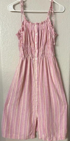 UNIVERSAL THREAD Pink Midi Spring Summer Sun Dress Vacation Resort Sz M thumbnail 1