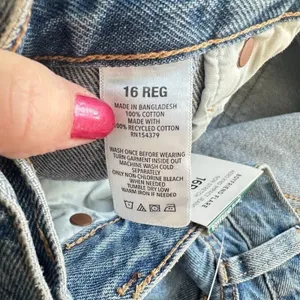 Aeropostale‎ Womens Plus Size 16R Hi Rise Boyfriend Flare Leg Jeans 100% Cotton thumbnail 11