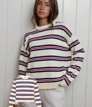 PARKE Cotton Stripe Sweater  thumbnail 1