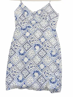Altar’d State Blue & White Tile Print Dress thumbnail 2