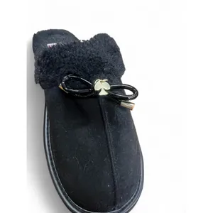 Kate Spade | 6 | Slipper Lacey House Slide Faux Fur Suede Heart Charm Shoe Black thumbnail 3