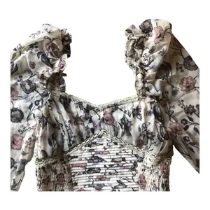 Free People NWT - - Brunch Date Floral Print Long Sleeve Bodysuit Ivory Combo -Size Small thumbnail 5