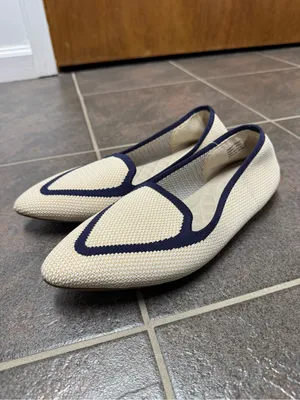 Birdies Blackbird Womens Flats Knit Woven Loafers Slip-On Eggshell Navy 9.5 thumbnail 14