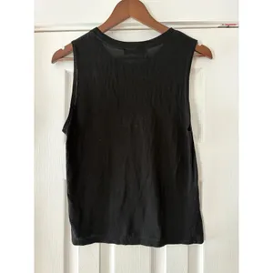 Reformation Black Muscle Tank Top 100% Tencel XS Sleeveless‎ Crew Made in USA thumbnail 2