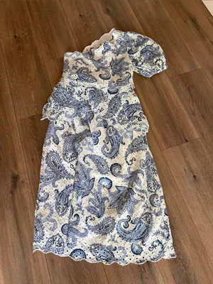 FARM Rio One Shoulder Eyelet Midi Dress thumbnail 2