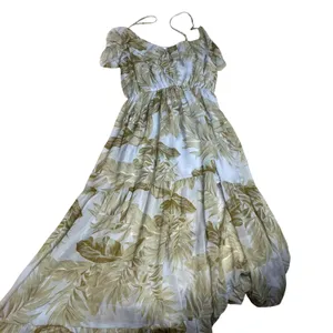 AMUSE SOCIETY Women's Maxi Dress Floral Print Light Blue Green Size L‎ thumbnail 5