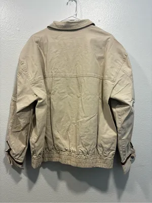 wild fable Cream Bomber Jacket with Brown Faux Leather Trim Medium NWT thumbnail 11