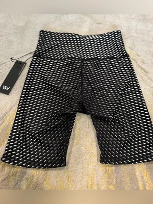 Wear It To Heart Kurt Reversible High Waisted Biker Shorts Black Rhombus M thumbnail 6