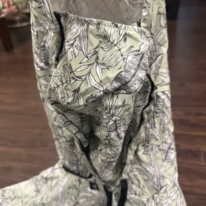 Leonisa Lightweight Windbreaker Jacket Raincoat Green‎ white Print Unisex l/xl thumbnail 5