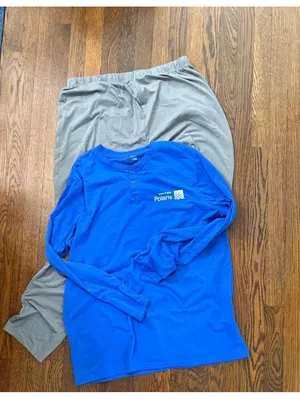United Polaris Blue Long Sleeve Shirt with Gray Lounge Pants Set Size L/XL thumbnail 4
