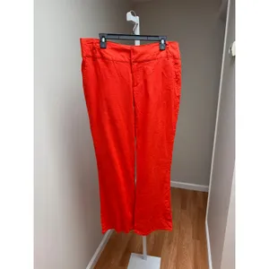 NEW NANA USA Wide Leg Pants Womens 2XL Orange Red Linen Blend Casual Minimalist thumbnail 4