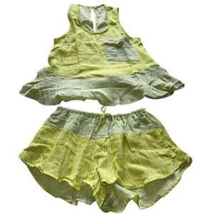 NWOT Free People Annabelle Set XS Lightweight 2Pcs Short Top Yellow Multi thumbnail 10