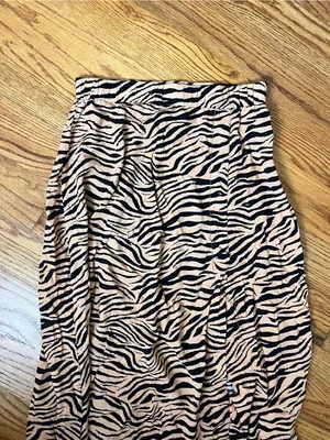 Tan and Black Zebra Print Midi Skirt thumbnail 2