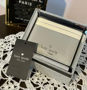 Kate Spade NWT Grey and White Card Holder thumbnail 1