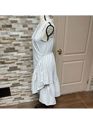 Zara NWT 100% cotton wrap dress with ruffles Sz S thumbnail 7