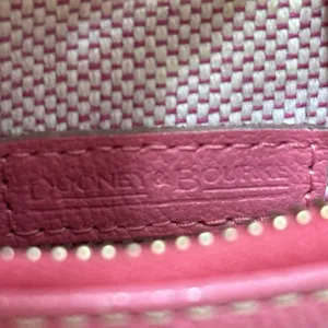 Dooney & Bourke Pink Pebbled Leather Small Shoulder Bag Purse Gold Logo Plate thumbnail 14