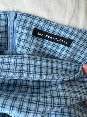 Brandy Melville Cara Blue Plaid Skirt thumbnail 4