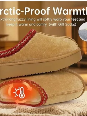 Cozy Slip-On Shoes in Mustard with Red Accents size 41=10.5 thumbnail 3