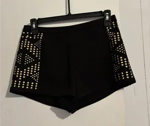 Forever 21 Black and Gold Studded Women's Shorts thumbnail 1
