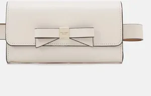 Kate Spade Bow Belt Bag L/XL Open White Cream Leather Waist Bag thumbnail 1