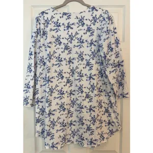 Eileen‎ West Nightgown M Floral 100% Cotton Flannel Cottagecore Grannycore Warm thumbnail 3